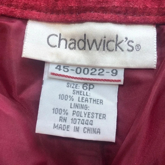 Chadwick’s Burgundy Genuine Leather Pants Size 6P - Picture 7 of 11